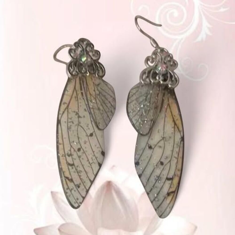 whimsical butterfly wing translucent earrings